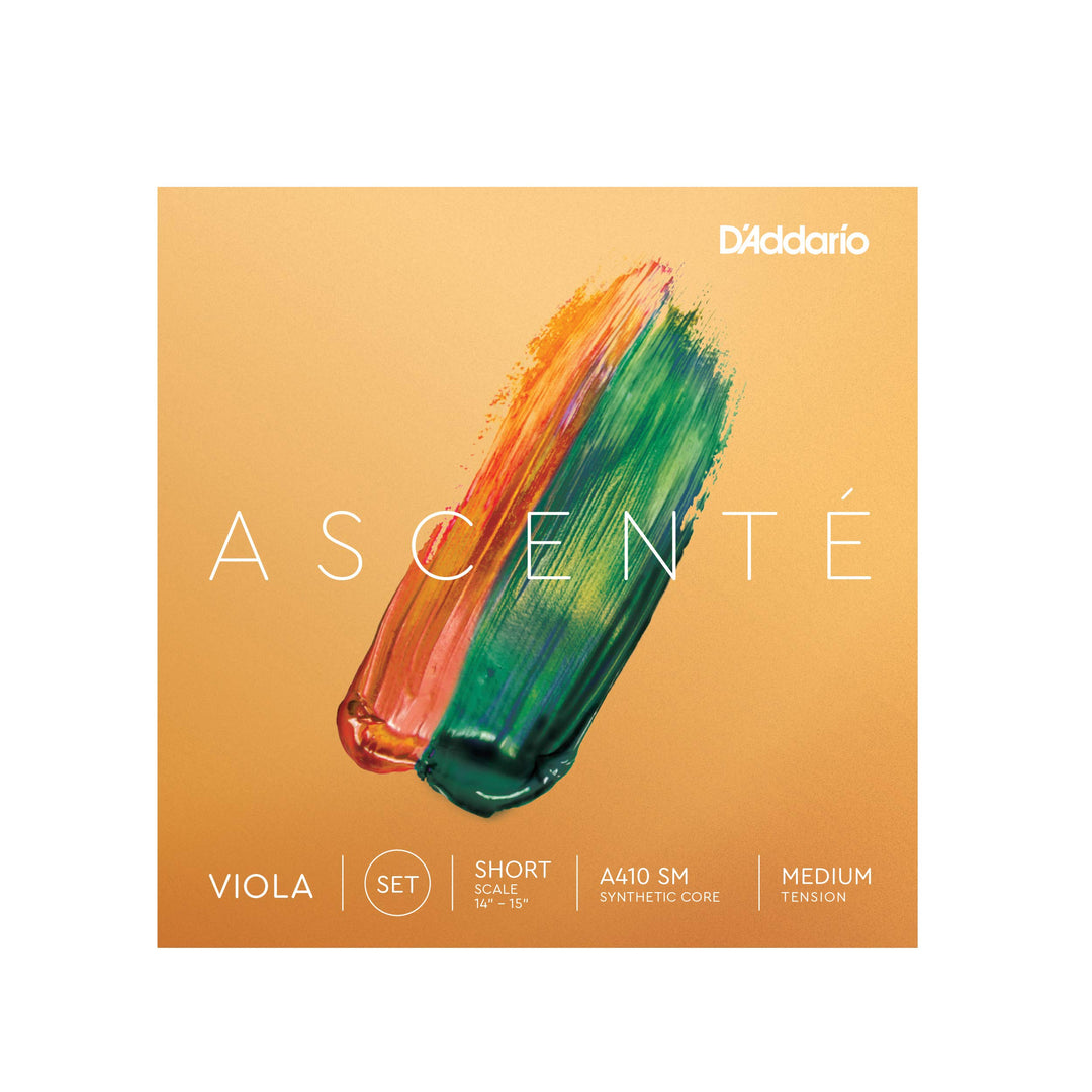 D'Addario Ascenté Viola-Saitensatz, kleine Grösse, mittlere Spannung Kurze Skala Full Set, Kurze Ska