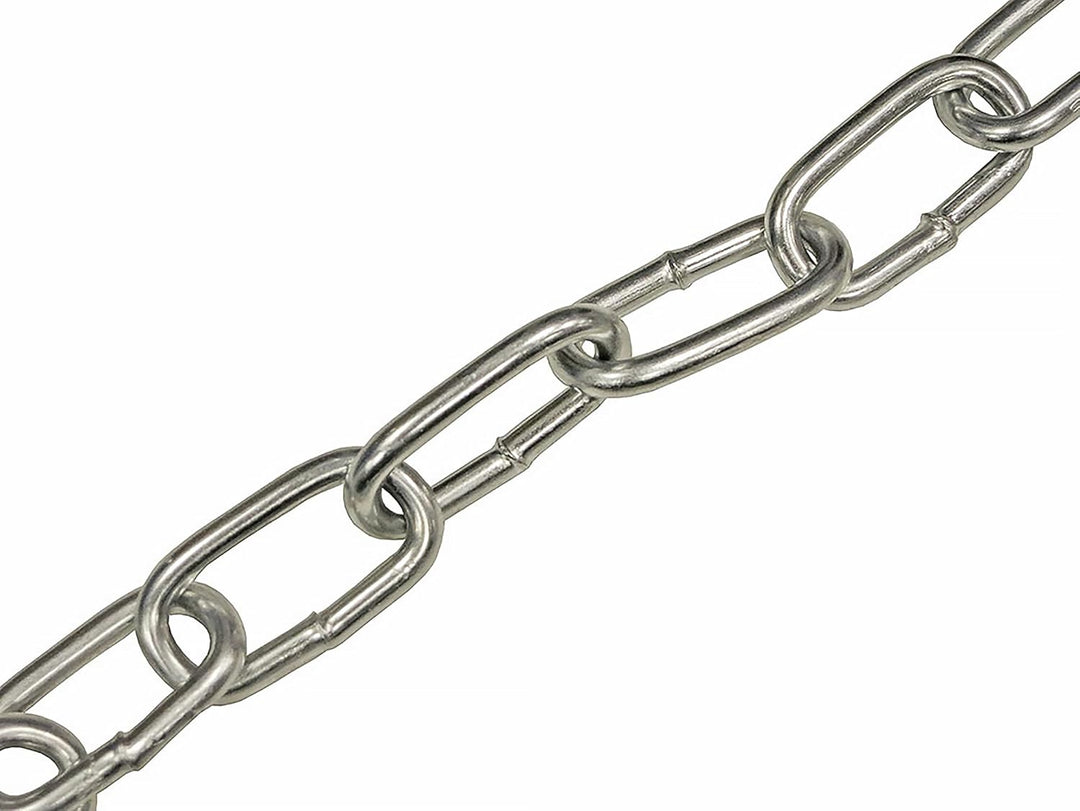 Faithfull FAICHAL810 CHBALLNP1 Zinc Plated Chain 8mm x 10m Reel - Max. Load 450kg, Silver 8mm - 10m
