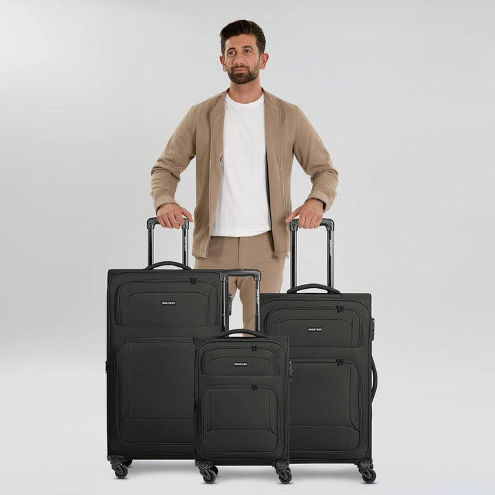 SMARTBOX Weichgepäck Koffer-Set 3-teilig für Damen & Herren | leichte & stabile Reise-Trolleys, hoch
