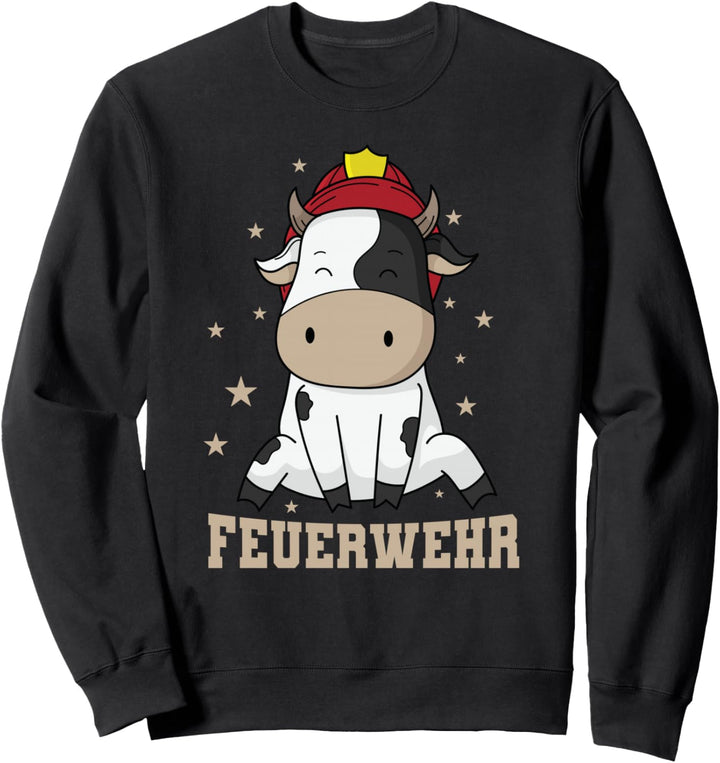 Feuerwehr Kuh mit Feuerwehr Helm Sweatshirt
