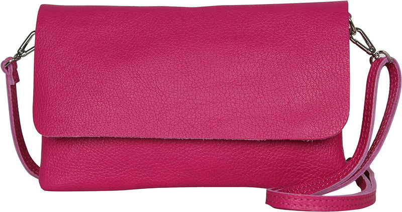 AmbraModa GLX11 - Damen Umhängetasche, Clutch, Handytasche aus echtem Leder mit abnehmbarem und vers