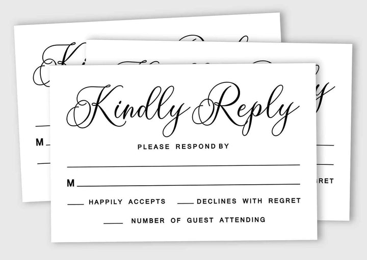 Inkdotpot 50 Leere RSVP-Karten Mit Weissen Umschlägen Weiss 4 "X6 Antwortkarten-RSVP-Antwortkarte Fü