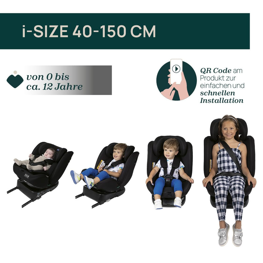 Chicco Unico Evo I-Size, Autositz 0-36 Kg, homologiert ECE R129/03, Isofix 360° drehbar und neigbar,