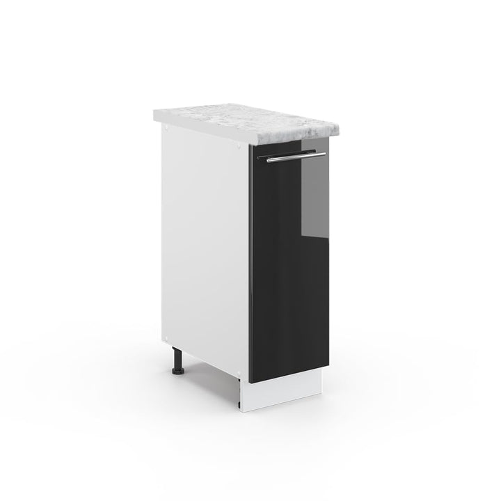 Vicco Apothekerschrank Fame-Line, Anthrazit Hochglanz/Weiss, 30 cm, AP Marmor Anthrazit Hochglanz Ap