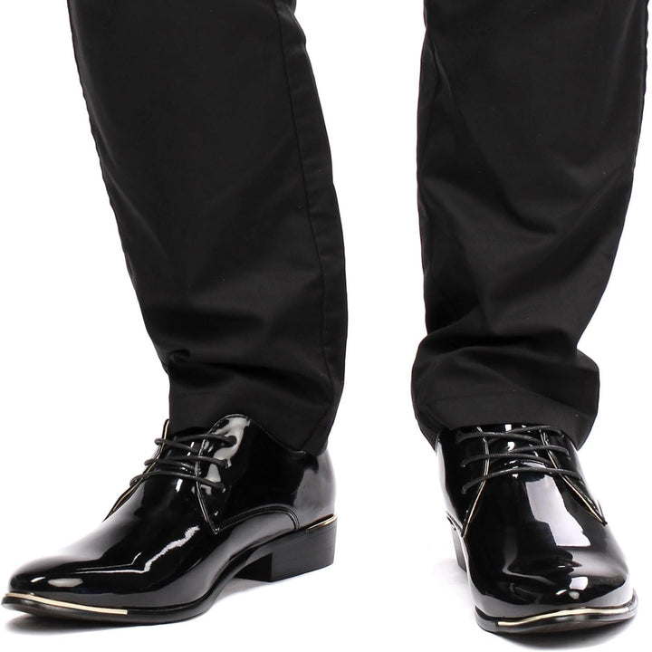 zpllsbratos Herren Lederschuhe Lackschuhe Derby Schnürhalbschuhe Oxford Hochzeit Schuhe 38-48 39 EU