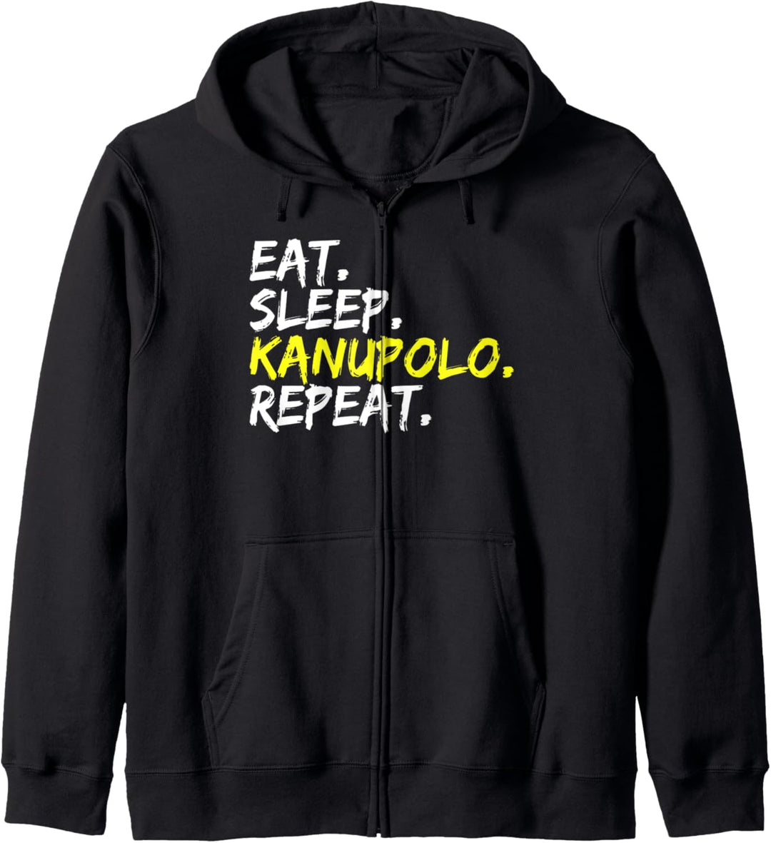 "Eat Sleep Kanupolo Repeat" Spruch Design Kanusport Kapuzenjacke