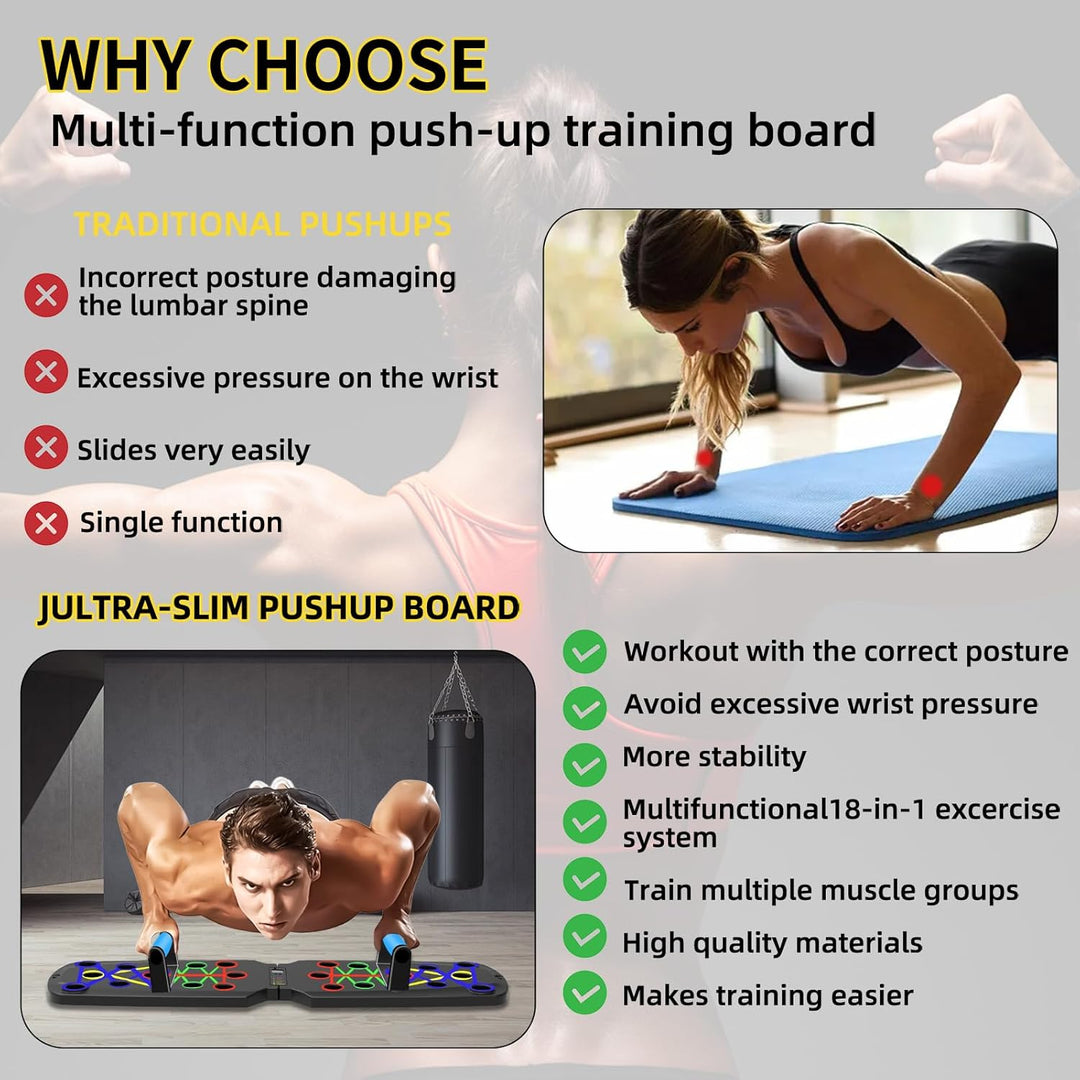 Push Up Board, 26-in-1 Multifunktions-Liegestützbrett Übungsgerät für den Heimgebrauch, System Fitne