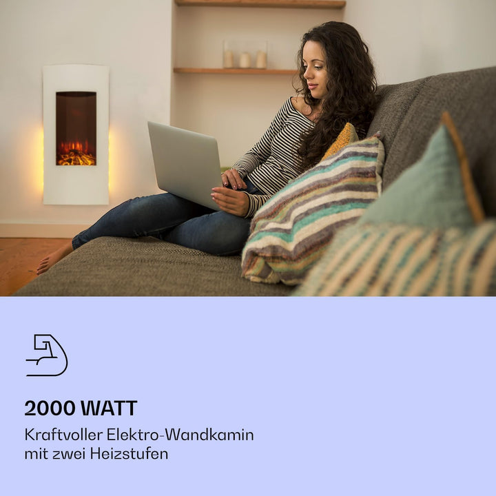 Klarstein Elektrokamin, Elektro Heizungen für Wohnzimmer & Innenräume, Elektrischer Kamin mit LED Fl
