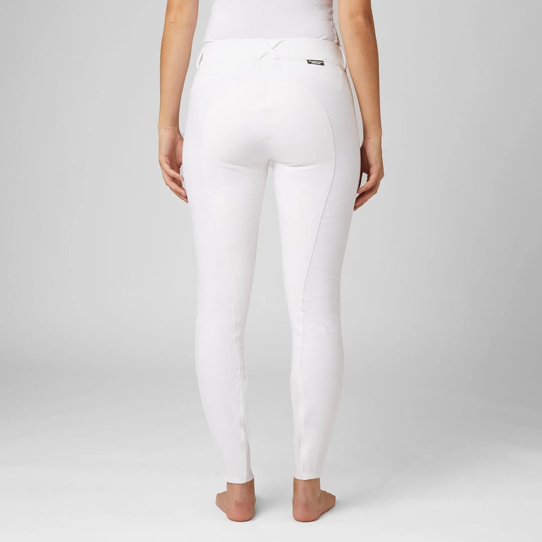 HORZE Damen Reithose Grand Prix, Turnierreithose mit Ledervollbesatz 32 Weiss/Opulenter Garten, 32 W