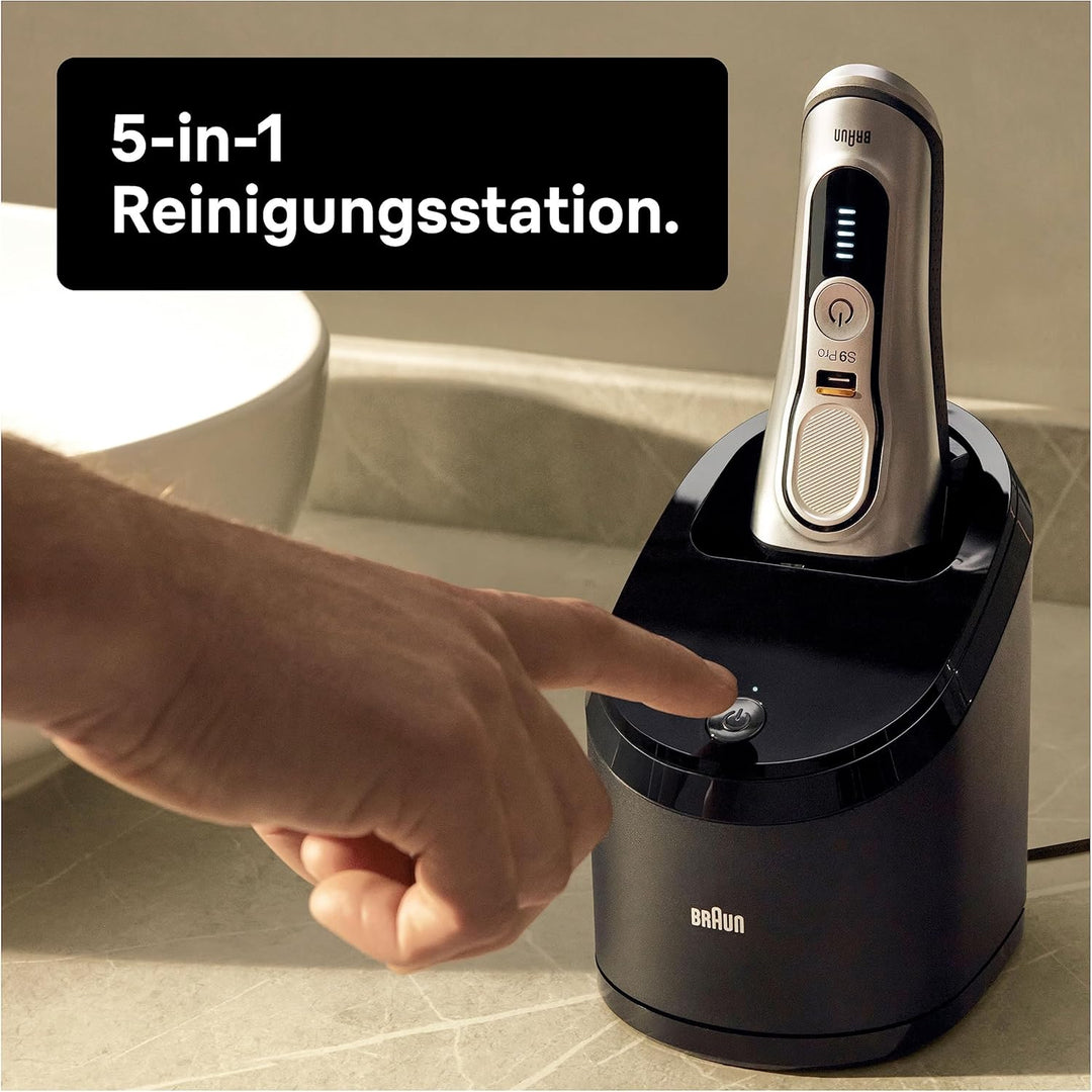 Braun Series 9 Pro Premium Elektrorasierer mit 4+1 Scherkopf, Rasierer Herren Elektrisch, ProLift Tr
