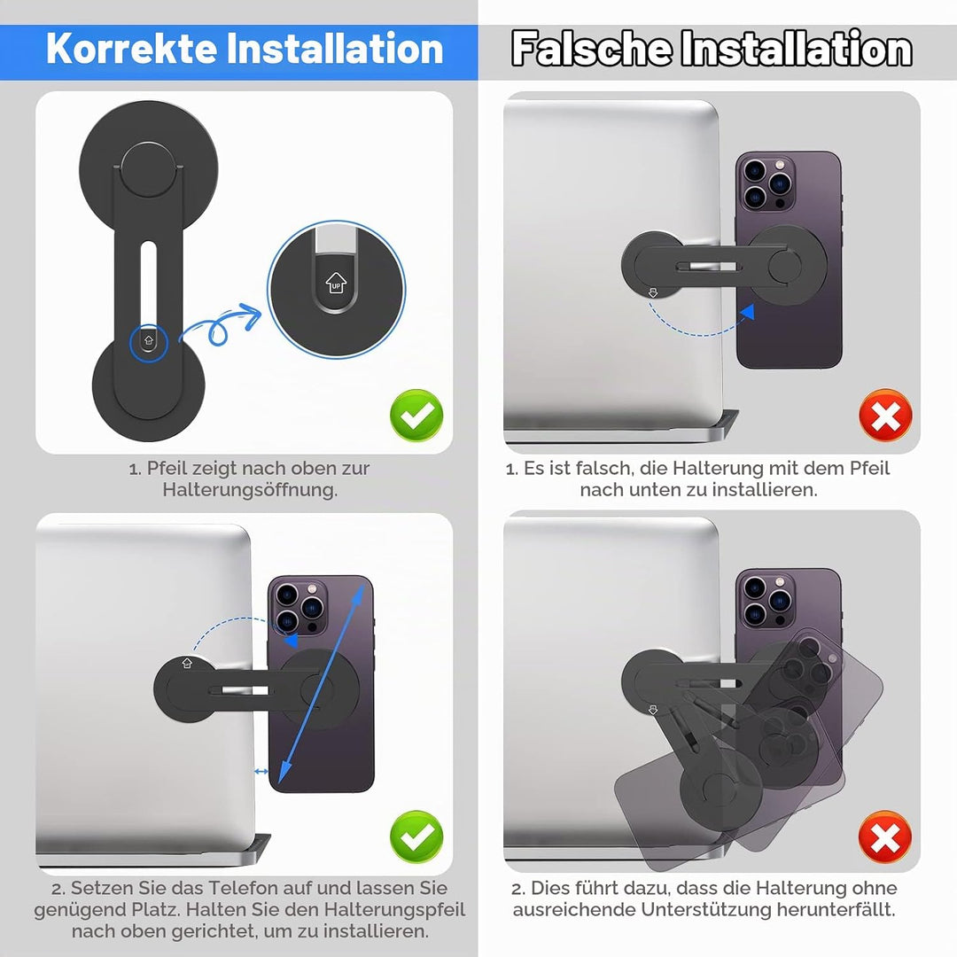 CloudValley Magnetische Laptop Handy Ständer, Einstellbare Kamera-Übergabe Zubehör für MacBook &amp; iPh