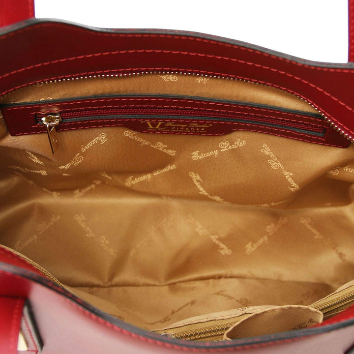 Tuscany Leather Olimpia Shopping Tasche aus Leder Rot, Rot
