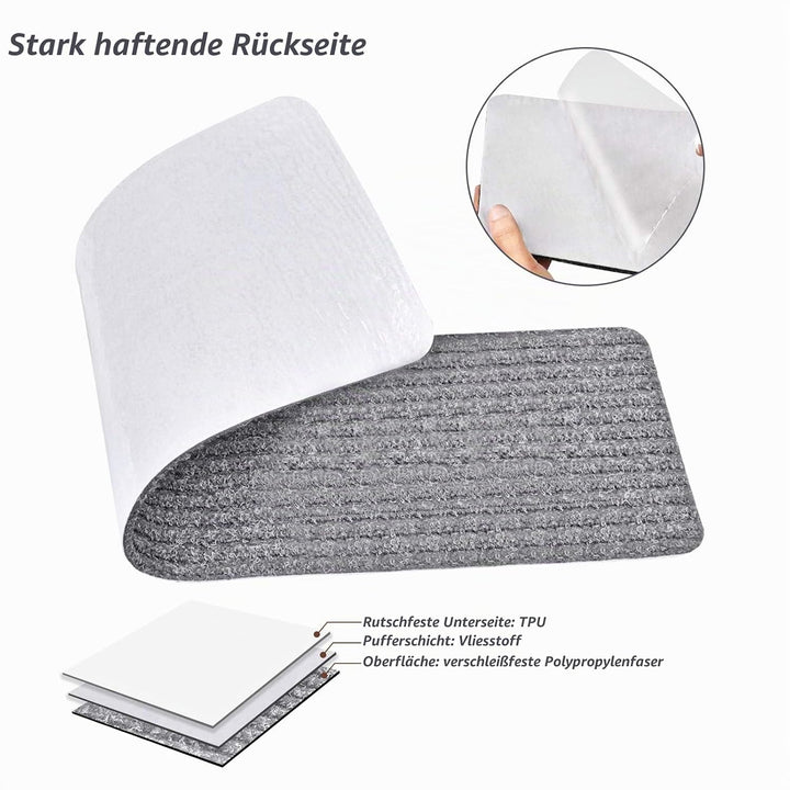 MBIGM 15er Set Stufenmatten 20 cm X 65 cm Treppenteppich Selbstklebend Sicherheit Stufenteppich für