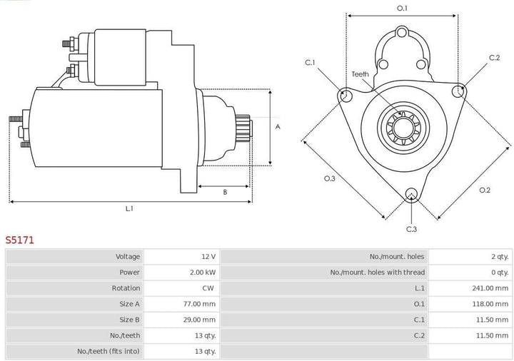 Brand new AS-PL Starter motor - S5171