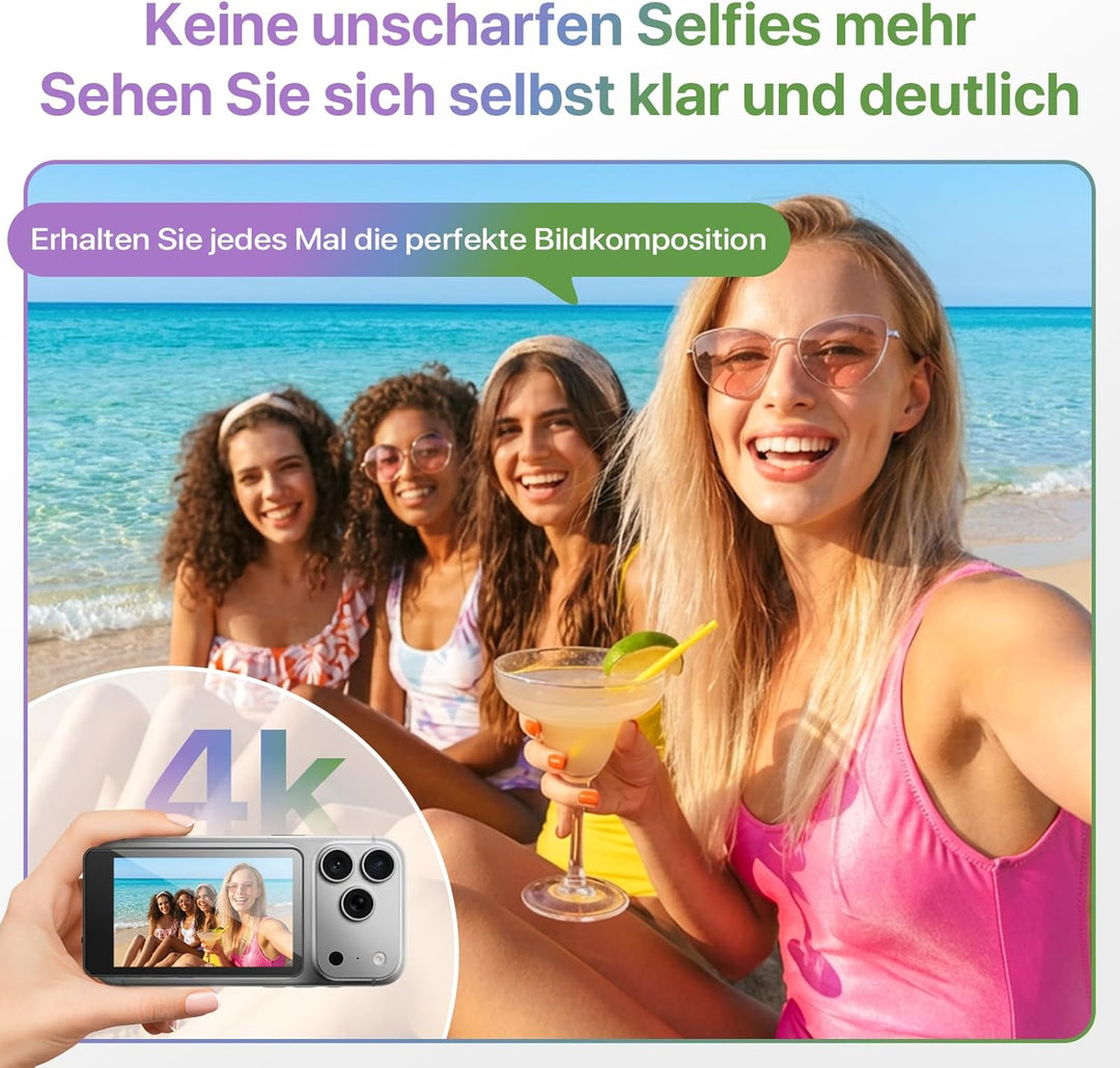 Moman Selfie Monitor Handy 3,97" für iPhone & Android, Handy Monitor Bildschirm Magnetisch für iPhon