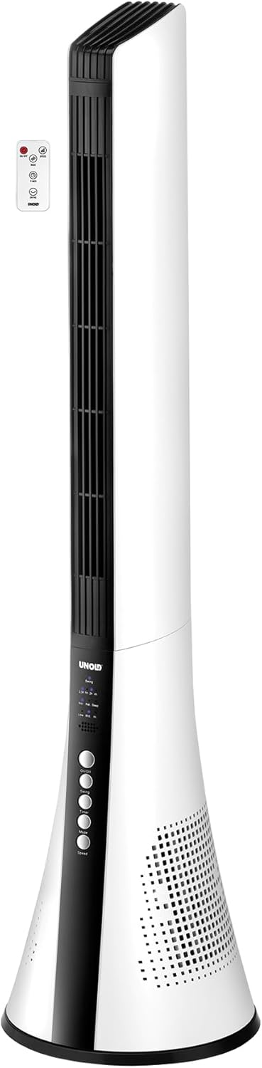 Unold 86890 TURMVENTILATOR View, mit 3-stufiger Geschwindigkeitsregelung, zuschaltbarer 60° Oszillat