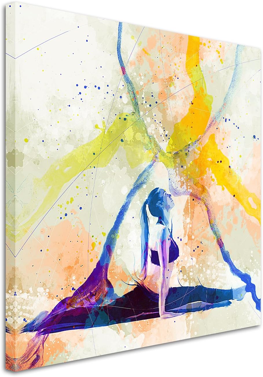 Yoga II 60x60cm Wandbild SPORTBILD Aquarell Art tolle Farben von Paul Sinus