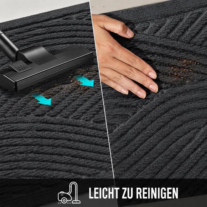 Fussmatte 40 x 60 cm Innen &amp; Aussen, rutschfeste Schmutzfangmatte, Waschbar Fussmatte, Wasserdicht T