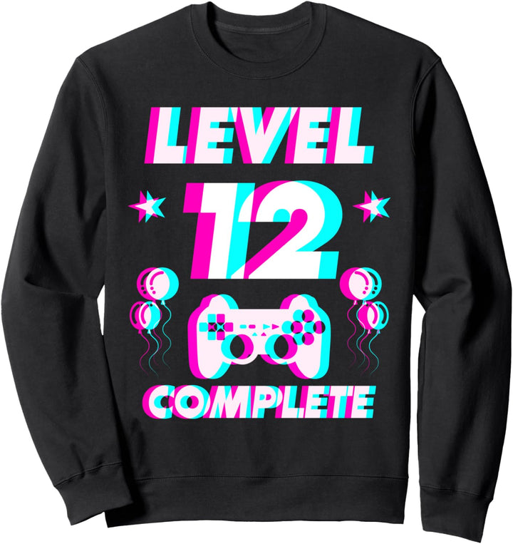 Level 12 Complete 12. Geburtstag - Zocker Gaming Vaporwave Sweatshirt