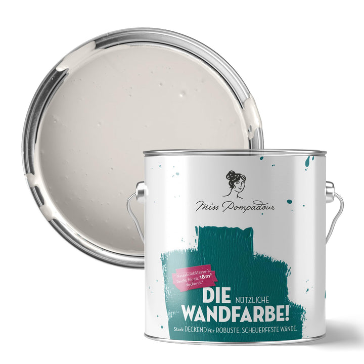 MissPompadour abwaschbare Wandfarbe Beige mit Kaschmir 2,5L - hohe Deckkraft &amp; Ergiebigkeit - matte,