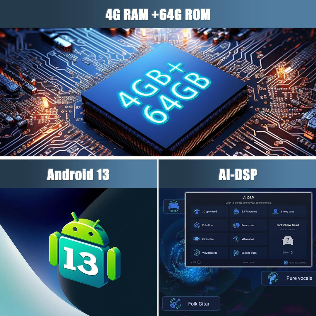 CAEMCHO 4+64G 10 Zoll Android 15 Navi Autoradio für Suzuki Swift 2005-2010 mit Rückfahrkamera, Wirel