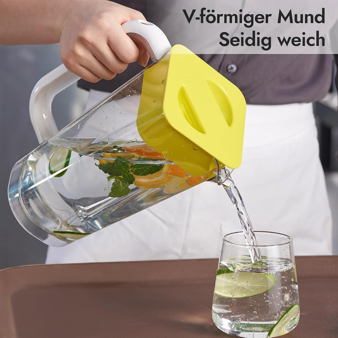 CURTA krug 2liter Wasserkrug Mit Deckel Mit Griff mit Skala, Kunststoff Für kühlschrank,2 liter pitc