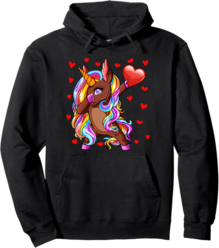 Tupfender Einhorn & Herz - Lustige Valentinestag Geschenke Pullover Hoodie
