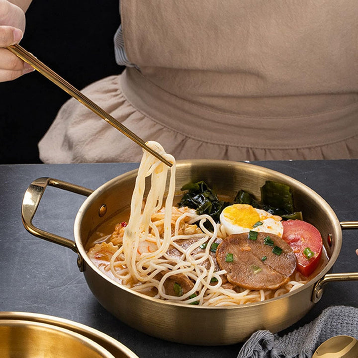 Naroote Ramen-Topf, Koreanischer Ramen-Topf, Kompatibel mit Gasherd, Induktionsherd, Gold, Koreanisc