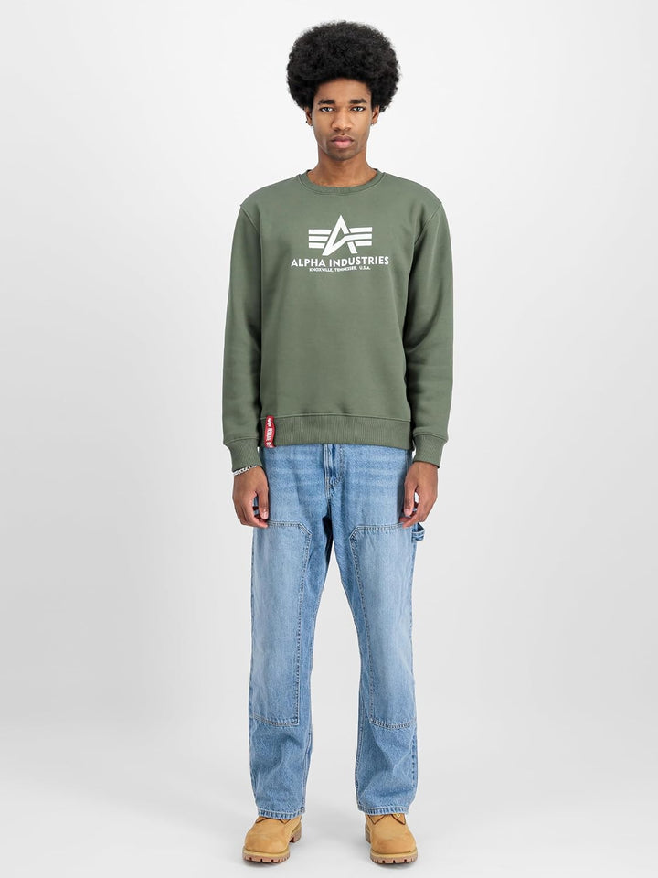 ALPHA INDUSTRIES Herren Basic Sweater Sweatshirt für Herren Sweatshirt (1er Pack) XXS Dunkles Olivgr