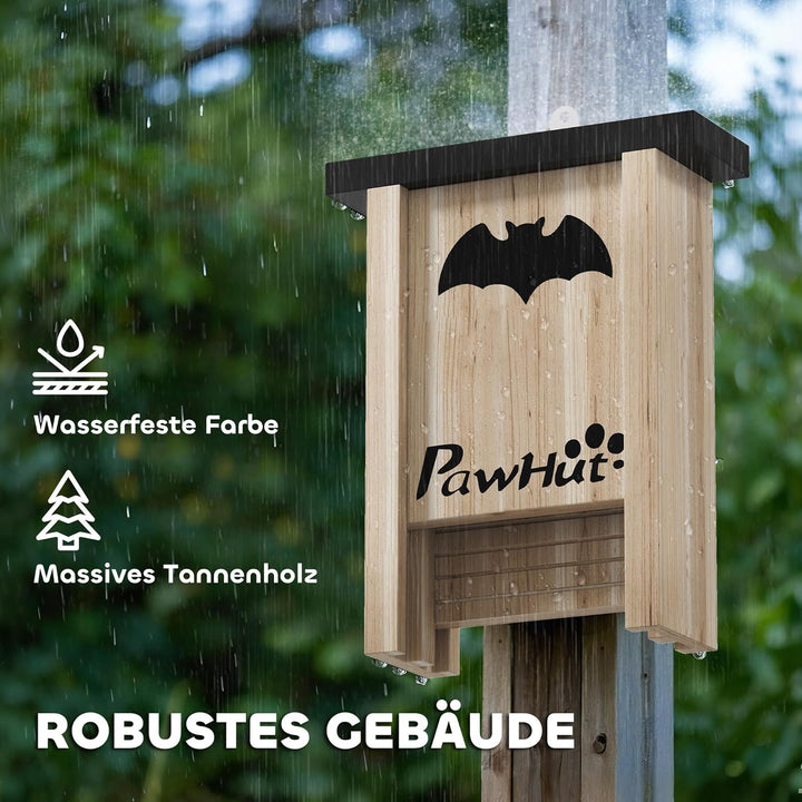 PawHut Fledermauskasten 3er-Set, Fledermaushaus, Nistkasten für Fledermäuse, Fledermausbox zum Aufhä