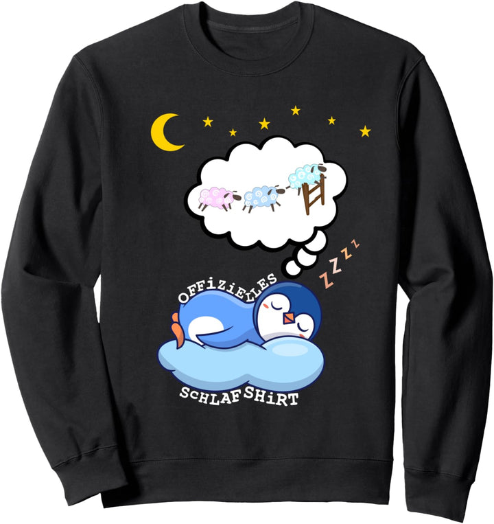 Offizielles Schlafshirt Pinguin Schafe zählen Schlafanzug Sweatshirt