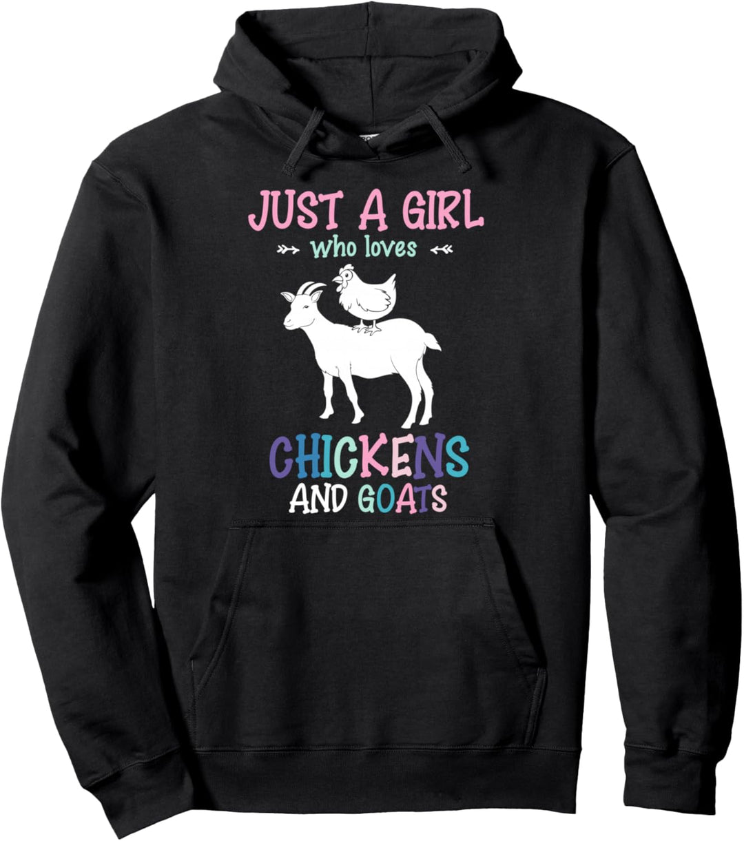 Bauernhof Tiere Landwirt Bauer Hühner Ziegen Mädchen Pullover Hoodie