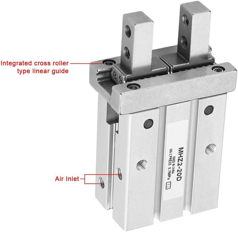 Broco Pneumatikzylinder, 20 mm Bohrung, Parallelausführung, Luftgreifer, Pneumatikzylinder MHZ2-20D