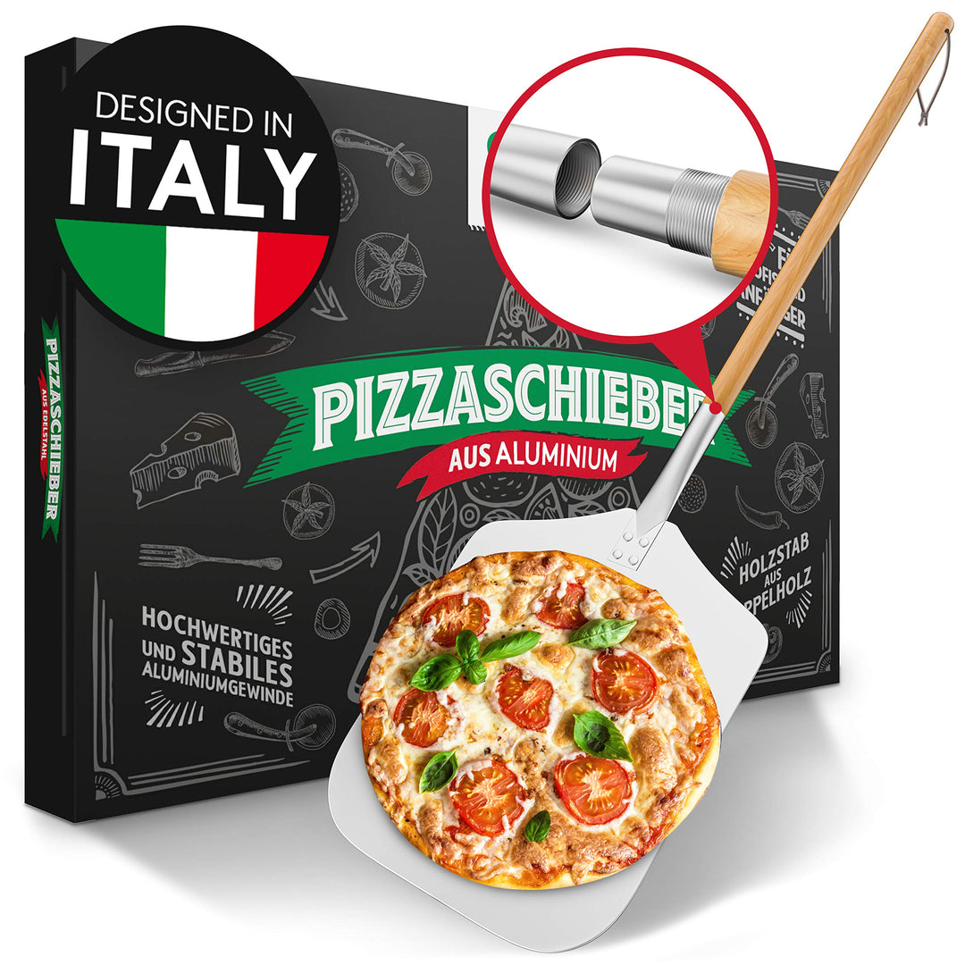 Pizza Divertimento [DAS ORIGINAL - Pizzaschieber - Pizzaschaufel aus rostfreiem Aluminium [83 cm]- R