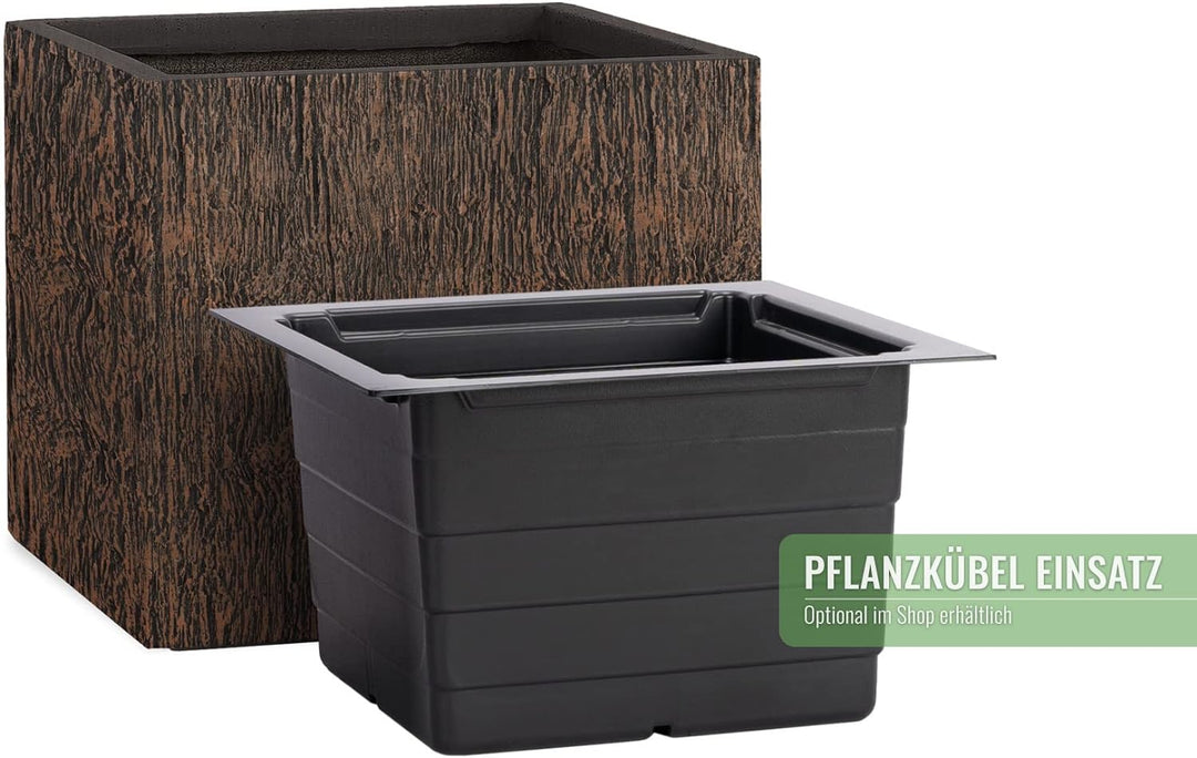Pflanzwerk® Pflanzkübel Cube Wood Braun 38x44x44cm *Frostbeständig* *UV-Schutz* *Qualitätsware*