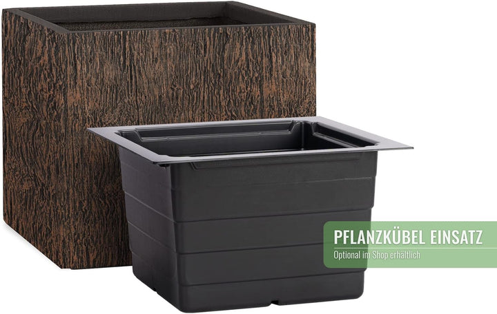 Pflanzwerk® Pflanzkübel Cube Wood Braun 38x44x44cm *Frostbeständig* *UV-Schutz* *Qualitätsware*