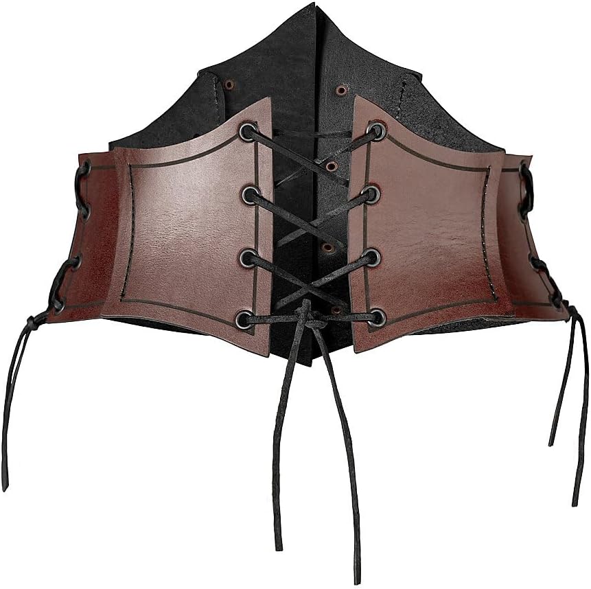 Andracor – Steampunk Corsage Renaissance – Unterbrust Ledermieder mit Zierschnallen und Korsett Opti