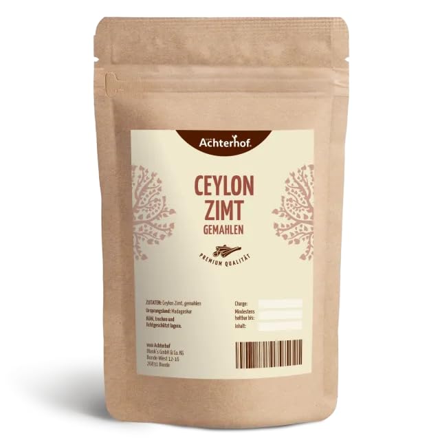 Ceylon Zimt gemahlen (1kg) mit wenig Cumarin in premium Qualität | 100% ECHTES Ceylon Zimt-Pulver 1