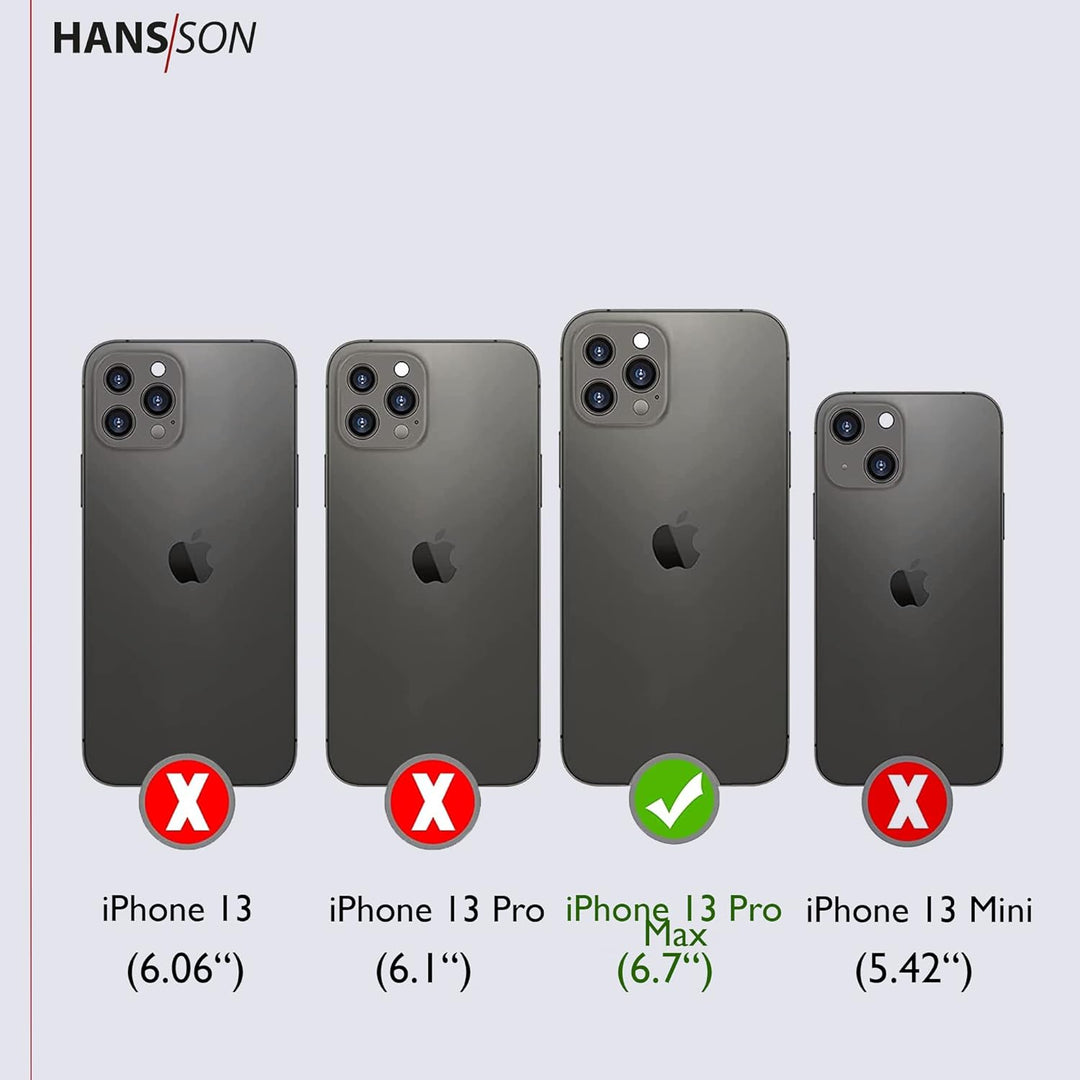 HANS/SON Hülle aus Echtleder mit Kartenfächern | Rote iPhone 13 Pro Max Klapphülle | Geldbeutel | Ma