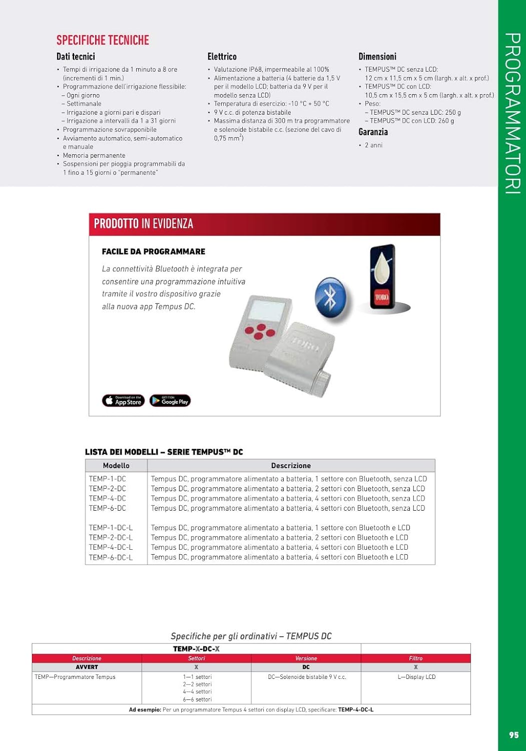 Toro TEMP-1-DC Programmierer Tempus WP mit Akku, 1 Station, mit Bluetooth, Schwarz