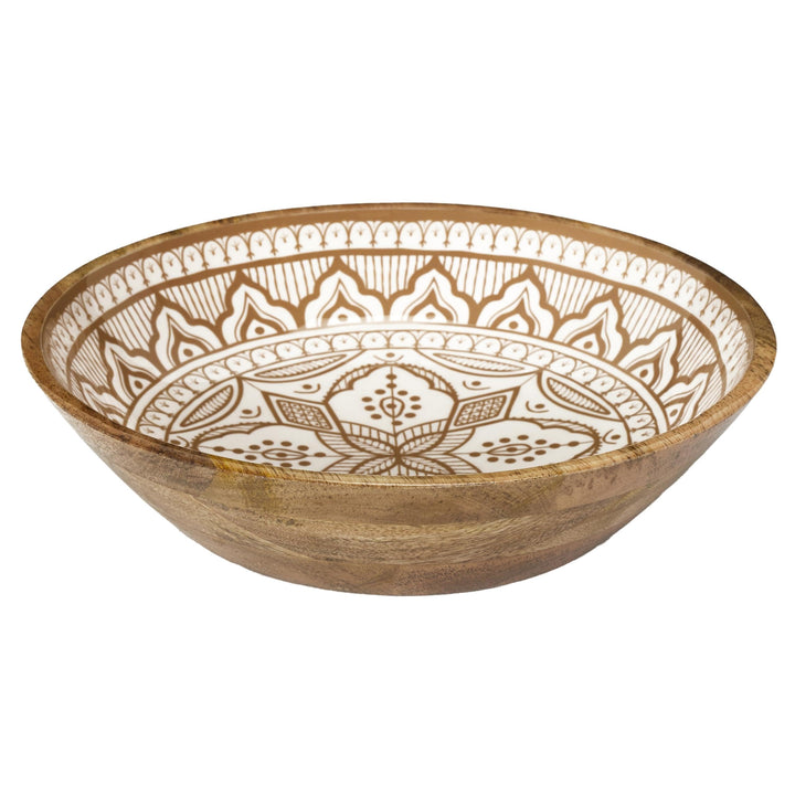 HOME DECO FACTORY, KA0570, Dune Mango Wood Terracotta Salad Bowl, Elegant and Modern Design, Ideal f