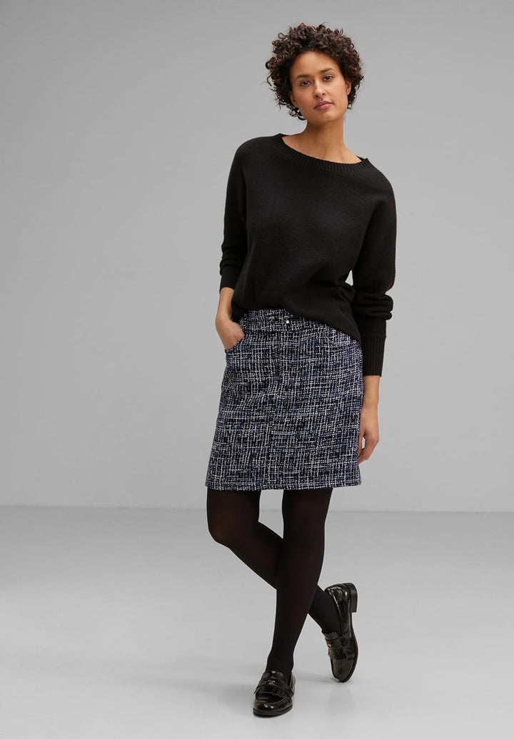 Street One Damen Bouclè Rock 36W Deep Blue, 36W Deep Blue