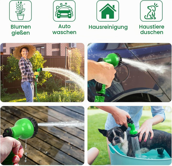 CLMCL 30m/100ft erweiterbare Gartenschlauchrohre, erweiterbarer Gartenschlauch, flexible Stretch-Was