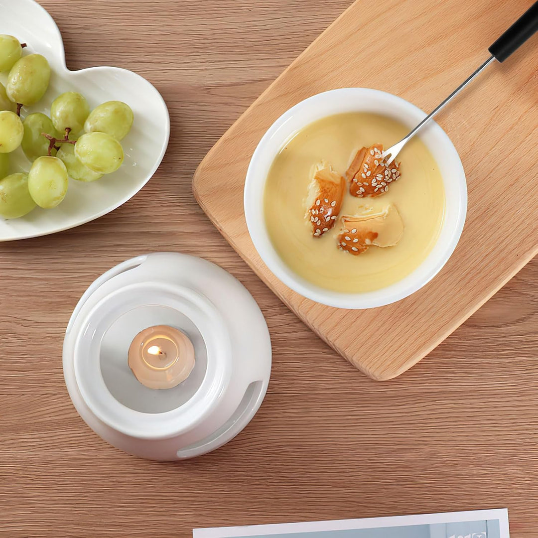 Keramik Fondueset Schokofondue Fondue Schokolade Schokoladenfondue, Keramikschale mit Teelichthalter