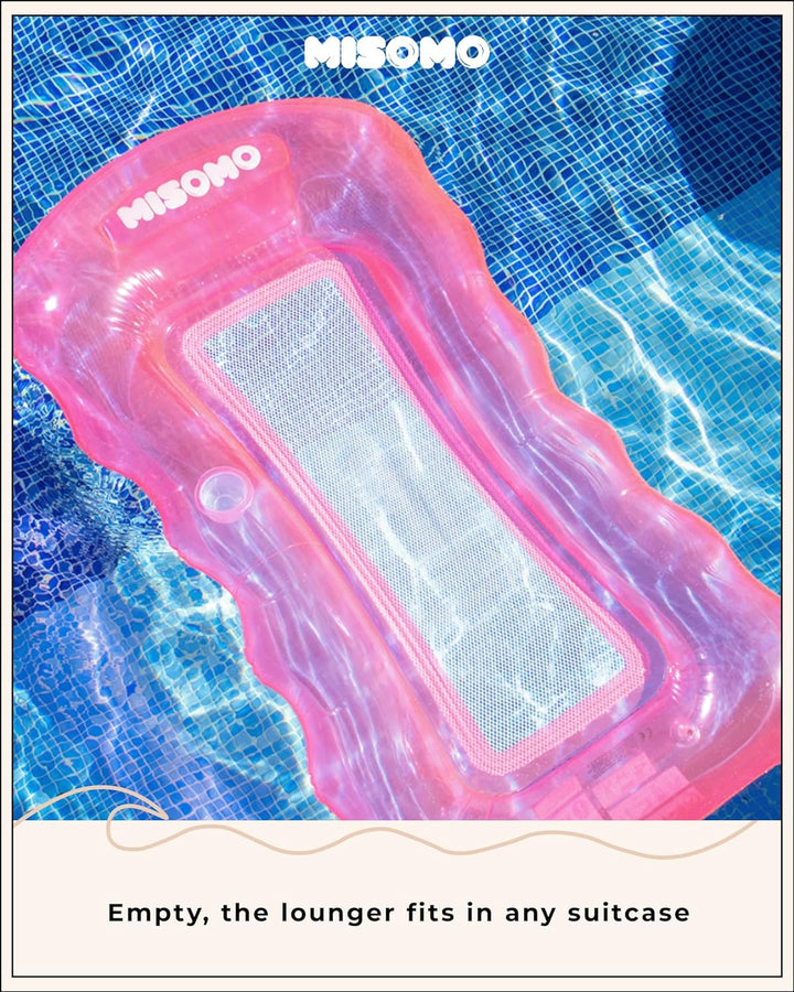 Misomo Pool Lounger Miami Beach Pink | Masse: 170 x 97 cm | Luftmatratze Wasser | Aufblasbar in < 2