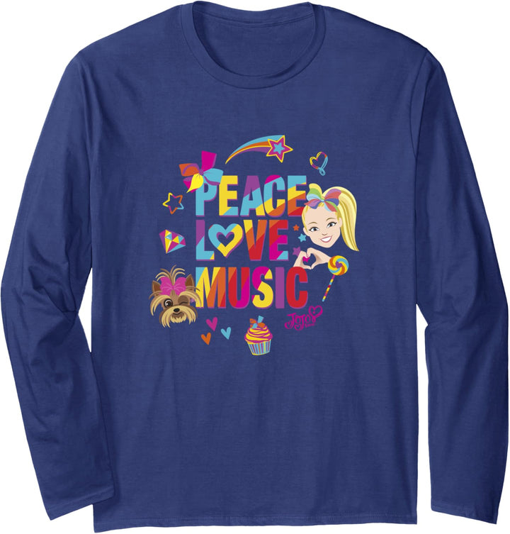 JoJo Siwa Peace Love Music Rainbow Sticker Langarmshirt