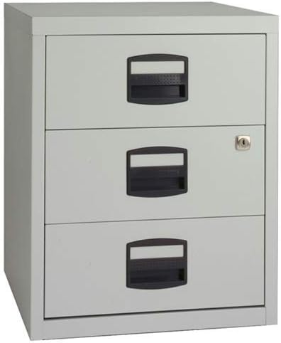 Bisley Home mobiler Beistellschrank PFA, 3 Universalschubladen, Metall, 645 Lichtgrau, 40 x 41.3 x 5