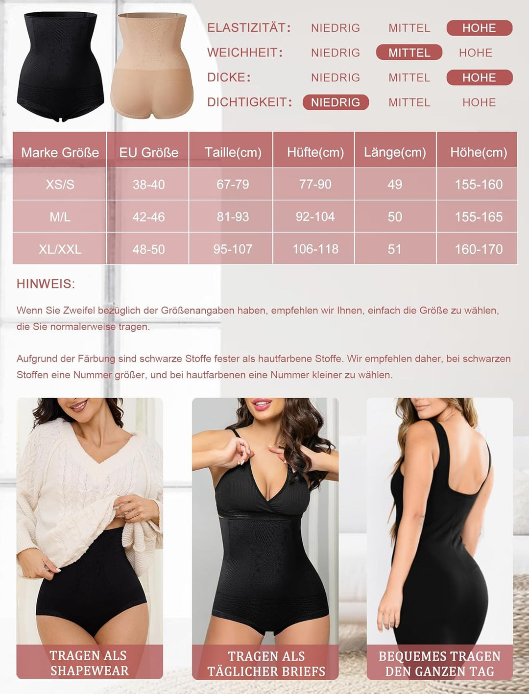SURE YOU LIKE Bauchweg Unterhose Damen Mittle Taille Mieder String Shapewear Tanga Seamless Figurfor