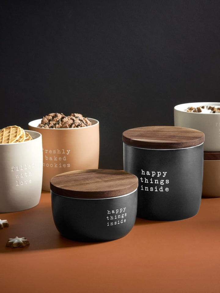 ASA Selection hey! Dose Freshly Baked Cookies – Vorratsdose aus New Bone China, Braun, Keksdose mit