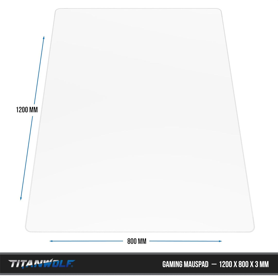 Titanwolf - XXXL Übergrösse Mauspad 1200x800mm - Gaming Mousepad Gross - 120x80 cm Tischunterlage La